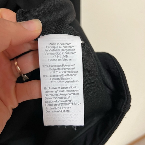 Madewell Texture & Thread Long Sleeve Side Tie Wrap Dress Black large - Picture 7 of 9